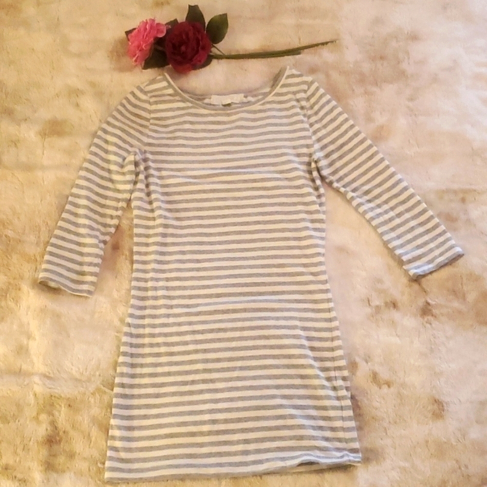 Stripe grey and white tunic top
